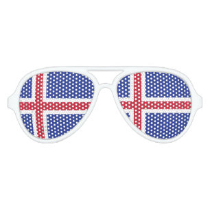 Lunettes De Fête Aviateur Drapeau de l'Islande
