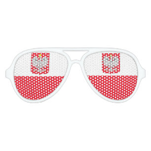 Lunettes De Fête Aviateur Drapeau de Pologne