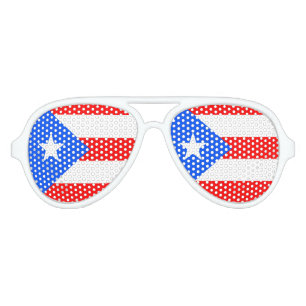 Lunettes De Fête Aviateur Drapeau de Porto Rico