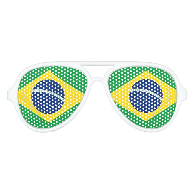 Lunettes De Fête Aviateur Drapeau du Brésil (Devant)