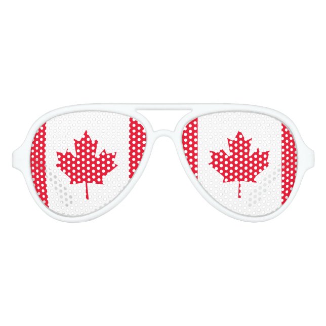 Lunettes De Fête Aviateur Drapeau du Canada (Devant)