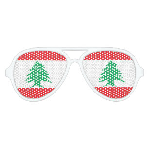 Lunettes De Fête Aviateur Drapeau du Liban, drapeau de Libanais d'amusement
