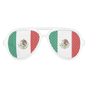 Lunettes De Fête Aviateur Drapeau du Mexique