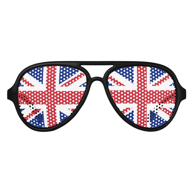 Lunettes De Fête Aviateur Drapeau du Royaume-Uni. L'Union Jack. (Devant)