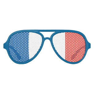 Lunettes De Fête Aviateur Drapeau français