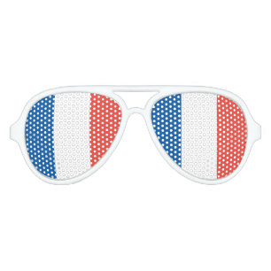 Lunettes De Fête Aviateur Drapeau français