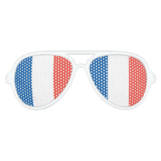 Lunettes De Fête Aviateur Drapeau français