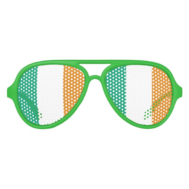 Lunettes De Fête Aviateur Drapeau irlandais (Devant)