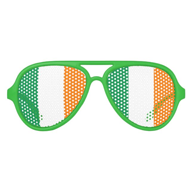 Lunettes De Fête Aviateur Drapeau irlandais teintes pour le plaisir du Jour  (Devant)