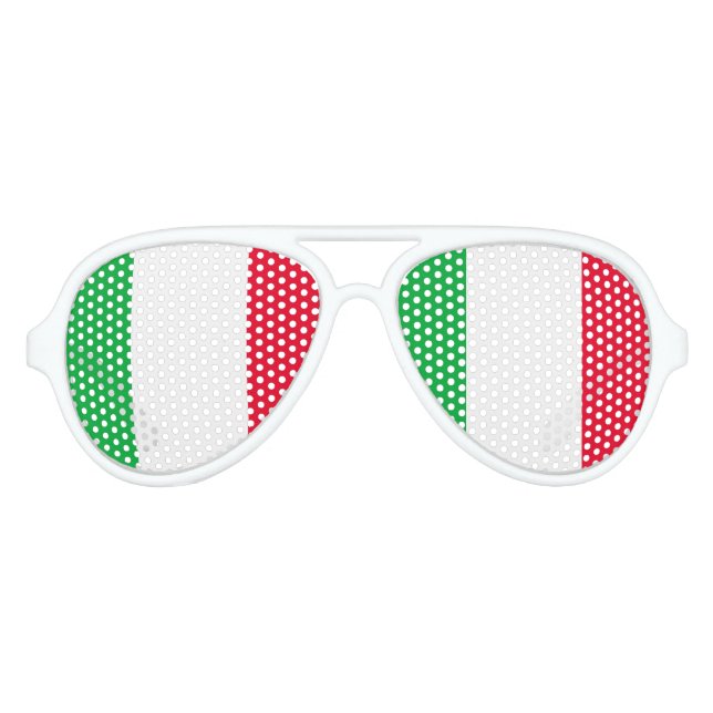 Lunettes De Fête Aviateur Drapeau Italie (Devant)