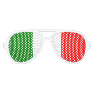 Lunettes De Fête Aviateur Drapeau italien Italie Vert Blanc Rouge il Tricolo