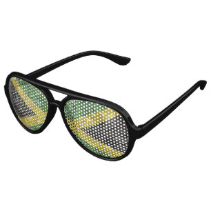 Lunettes De Fête Aviateur Drapeau jamaïcain - froissé