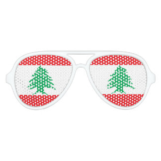 Lunettes De Fête Aviateur Drapeau libanais, Drapeau libanais amusant