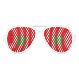 Lunettes De Fête Aviateur Drapeau Maroc