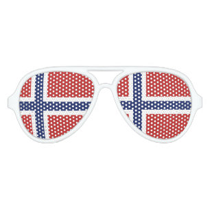Lunettes De Fête Aviateur Drapeau norvégien