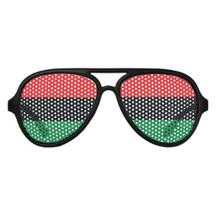 Lunettes De Fête Aviateur Drapeau panafricain