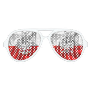 Lunettes De Fête Aviateur Drapeau polonais