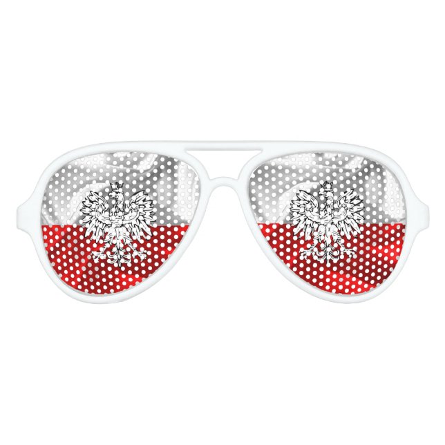 Lunettes De Fête Aviateur Drapeau polonais (Devant)
