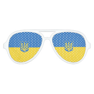 Lunettes De Fête Aviateur Drapeau ukrainien Armoiries