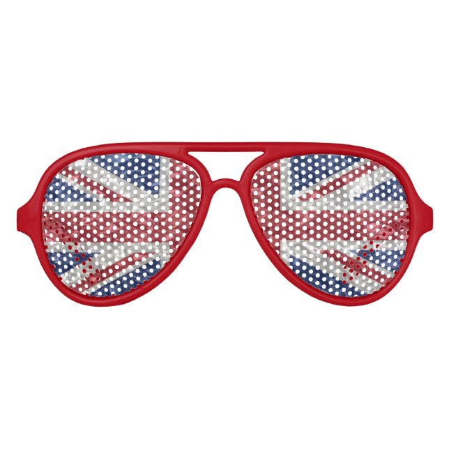 Lunettes De Fête Aviateur Drapeau Union Jack - Crinké (Devant)