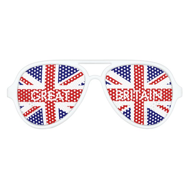 Lunettes De Fête Aviateur Drapeaux personnalisés de l'Union Jack britannique (Devant)