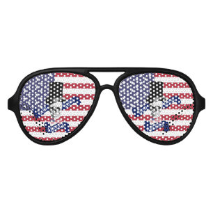 Lunettes De Fête Aviateur Drôle drapeau patriotique américain