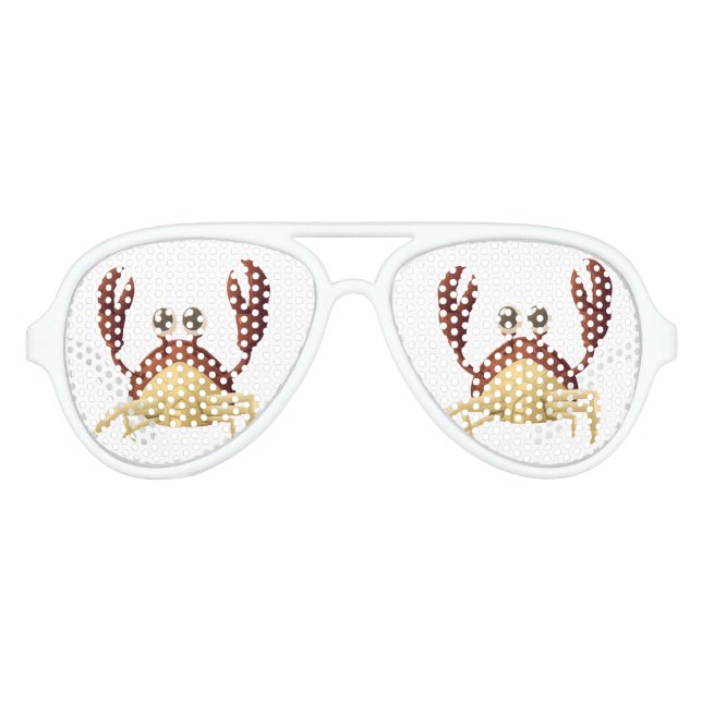 Lunettes De Fête Aviateur Drôle Homard Adult Aviator Party Shades (Devant)