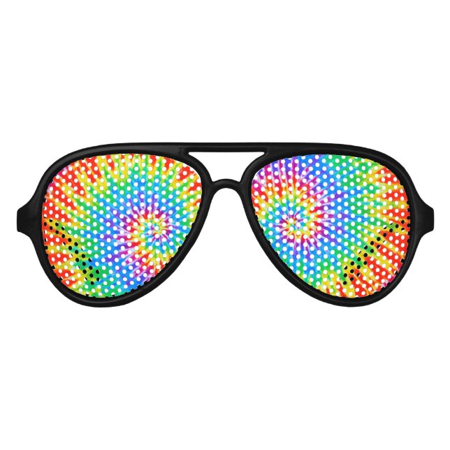 Lunettes De Fête Aviateur Dye de jonction super spirale arc-en-ciel (Devant)