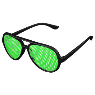 Lunettes De Fête Aviateur écran vert néon, couleur unie lumineuse pour fête