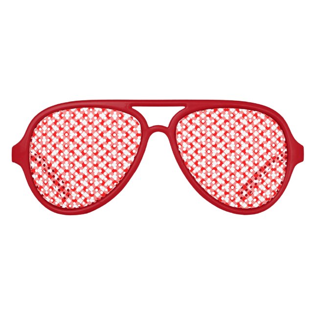 Lunettes De Fête Aviateur En vichy rouge et blanc coché (Devant)