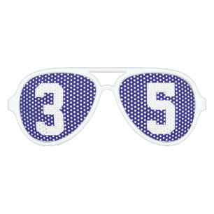 Lunettes De Fête Aviateur Esprit de l'équipe du numéro Jersey