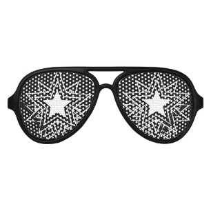 Lunettes De Fête Aviateur Étoile noire multiple