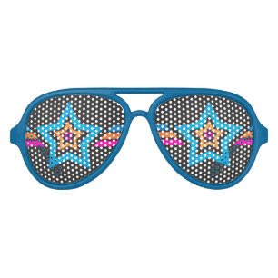 Lunettes De Fête Aviateur Etoiles bleues cool Funky