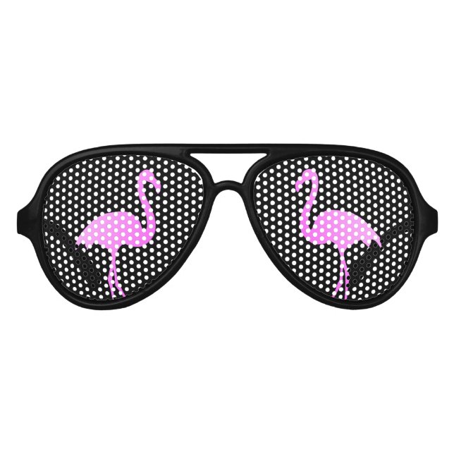 Lunettes De Fête Aviateur Fantaisie noire et néon rose (Devant)