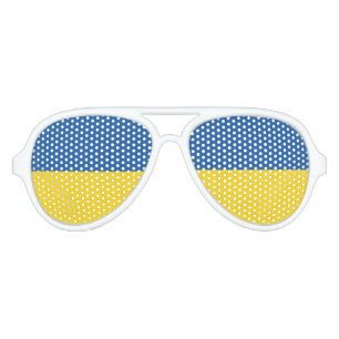 Lunettes De Fête Aviateur Fête du drapeau ukrainien lunettes jaunes bleues
