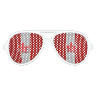 Lunettes De Fête Aviateur Feuille d'érable rouge canadienne sur le style de