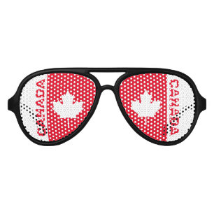 Lunettes De Fête Aviateur Fière feuille d'érable canadienne sur fond blanc e