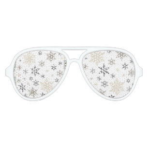 Lunettes De Fête Aviateur flocons de neige vintages modernes