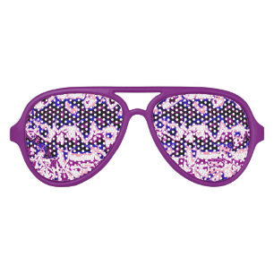 Lunettes De Fête Aviateur Funky Boho Retro Marbré Stripes Genderfluide Fiert