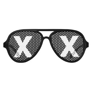 Lunettes De Fête Aviateur Funky monogramme lettres initiales nuances de fête