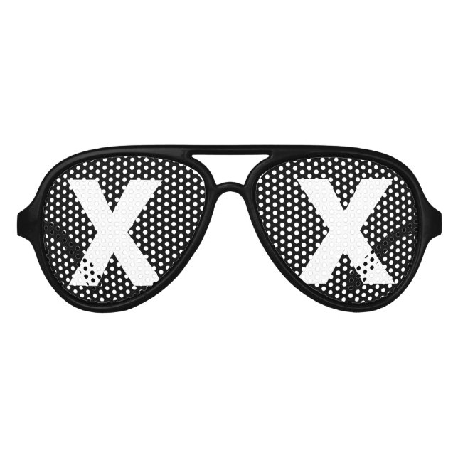 Lunettes De Fête Aviateur Funky monogramme lettres initiales nuances de fête (Devant)