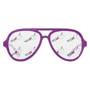 Lunettes De Fête Aviateur Funny Rainbow Unicorn Sperm de natation