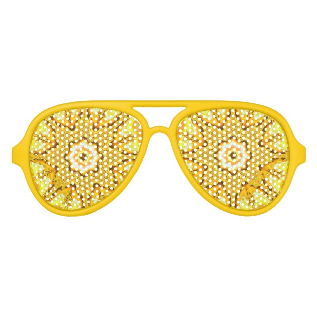 Lunettes De Fête Aviateur Gold Star Fractal Party Shades (Devant)