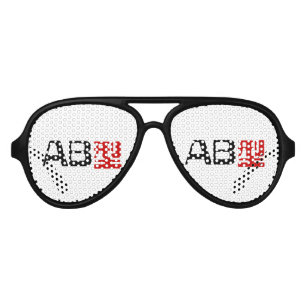 Lunettes De Fête Aviateur Groupe sanguin AB Kanji japonais