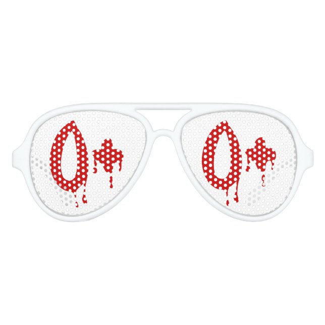 Lunettes De Fête Aviateur Groupe sanguin O+ Positif #Hôpital d'horreur (Devant)