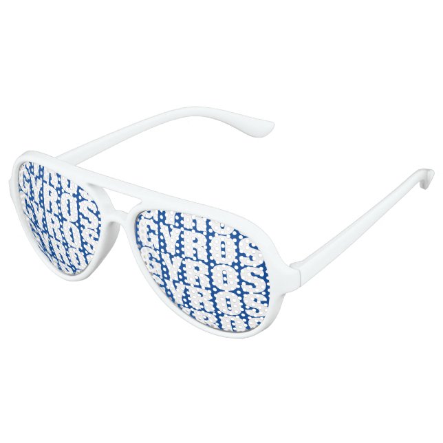 Lunettes De Fête Aviateur Gyros Grec obsession de la nourriture drôle nuance (Angle)