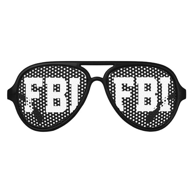 Lunettes De Fête Aviateur Halloween FBI costume fêtes nuances | Verres noirs (Devant)