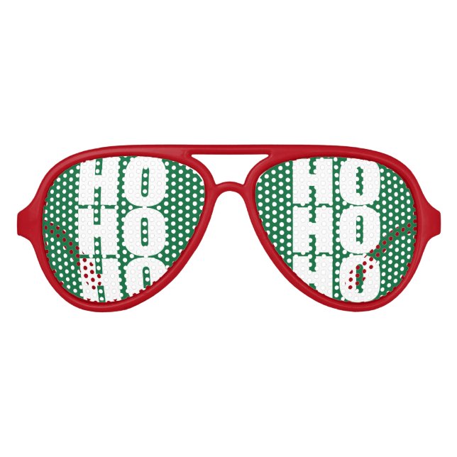 Lunettes De Fête Aviateur Ho Ho Ho Joyeux Noël Père Noël nuances (Devant)
