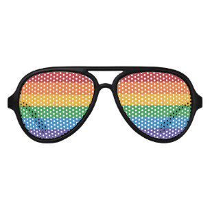 Lunettes De Fête Aviateur Indicateur Pixel Arc-en-ciel