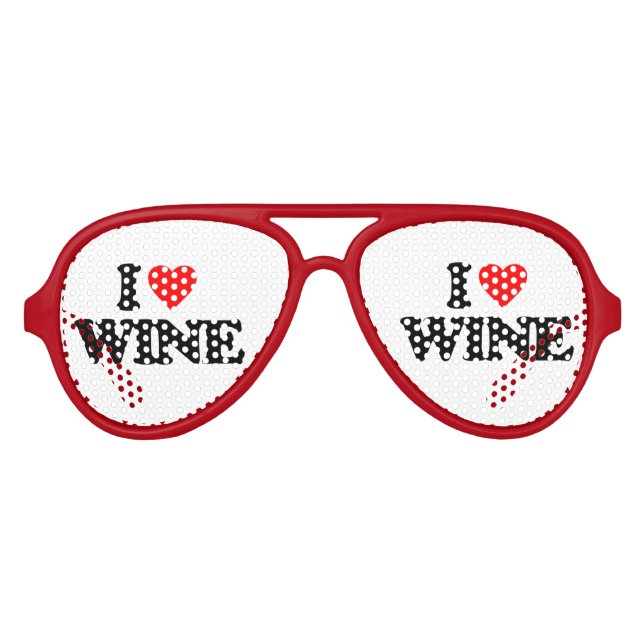 LUNETTES DE FÊTE AVIATEUR J'AIME LE VIN (Devant)